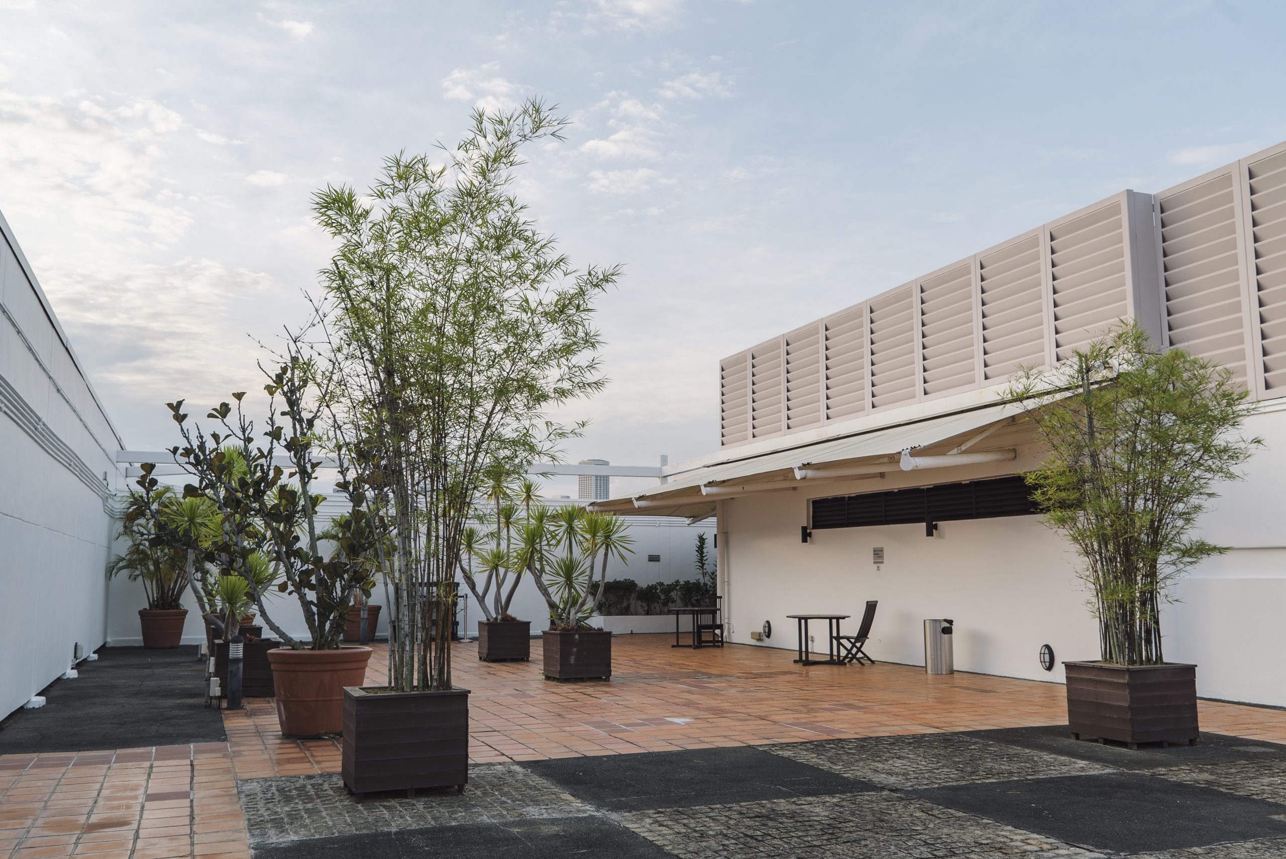 Rooftop barbecue area